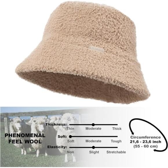 Fuzzy Bucket Hat for Women - Winter Plush - Picture 5 of 8